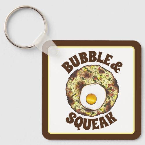 Bubble and Squeak Brunch UK British Food Cuisine Keychain