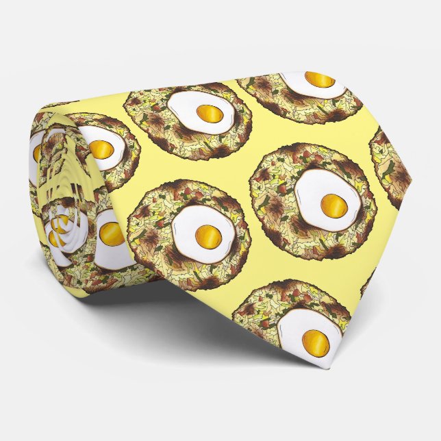 Bubble and Squeak Brunch UK British Food Cuisine Neck Tie (Rolled)