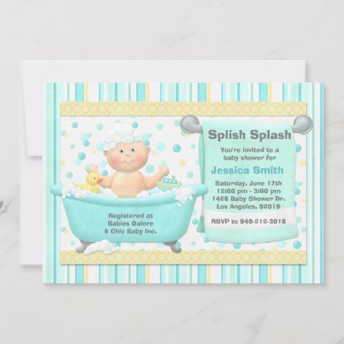 Bubble Bath Baby Shower Invitation