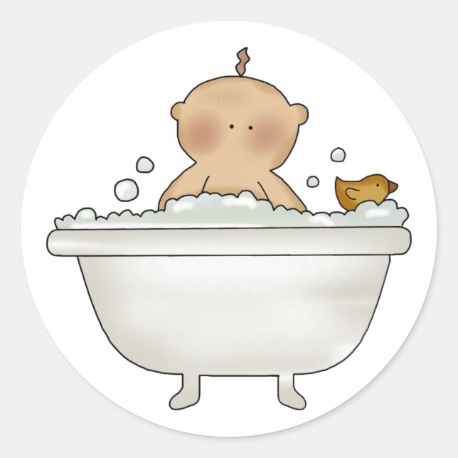 Bubble Bath Baby Stickers (Front)