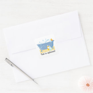 Bubble Bath Bath Tub Square Sticker