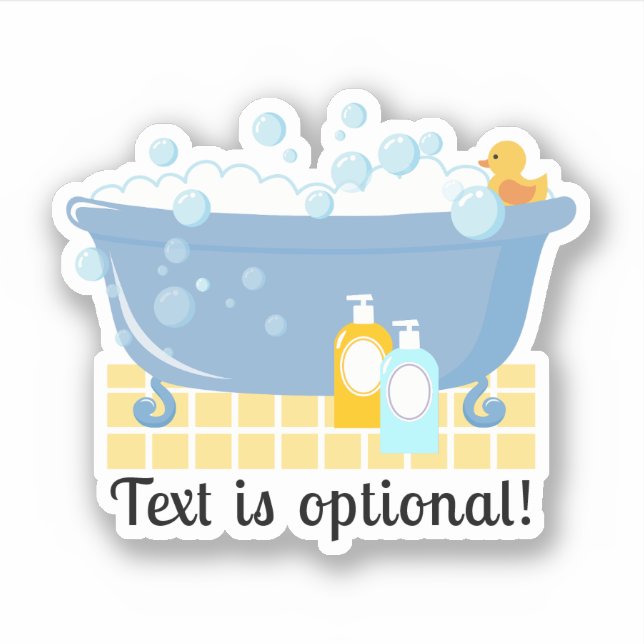 Bubble Bath Bath Tub Sticker (Front)