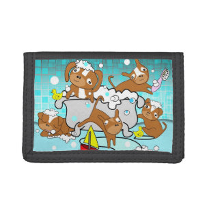 Bubble Bath Dog Nylon Wallet