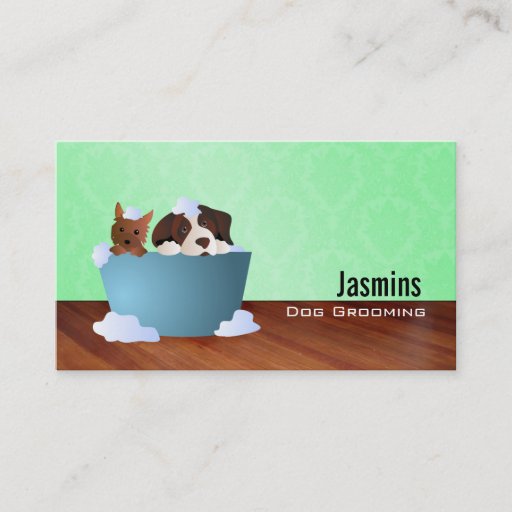 Customizable Bubble Bath Dogs Business Cards