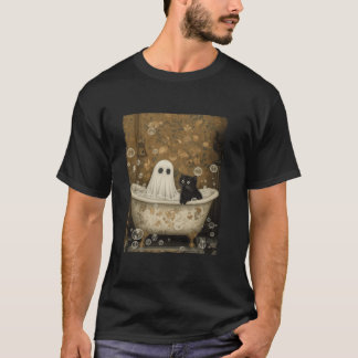 Bubble Bath Ghost Cat Halloween Ghost Spooky Seaso T-Shirt