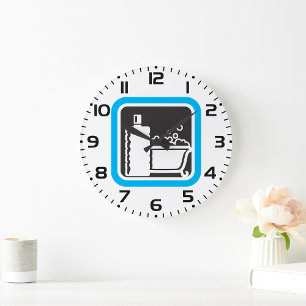 Bubble Bath Icon Relaxing Bathroom Spa Large Clock