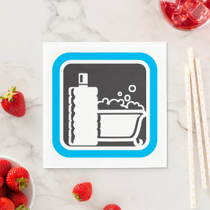 Bubble Bath Icon Relaxing Bathroom Spa Napkins