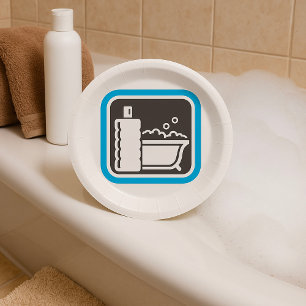 Bubble Bath Icon Relaxing Bathroom Spa Paper Plates