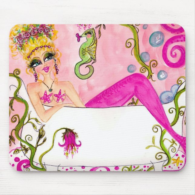 Bubble Bath Mermaid Mouse Pad (Front)