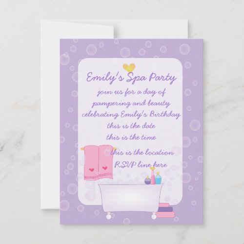 Bubble Bath Party Personalized Announcement