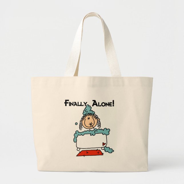 Bubble Bath Stick Figure Tshirts and Gifts Large Tote Bag (Front)