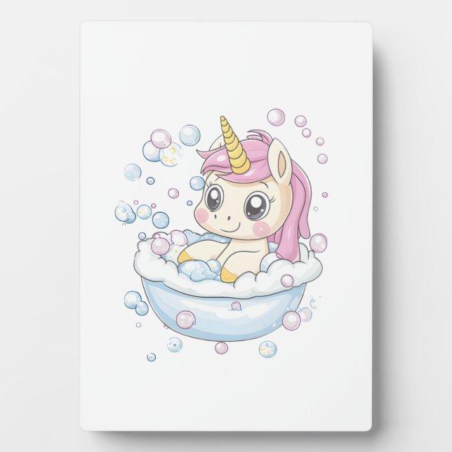 Bubble Bath Unicorn (1) Plaque (Front)