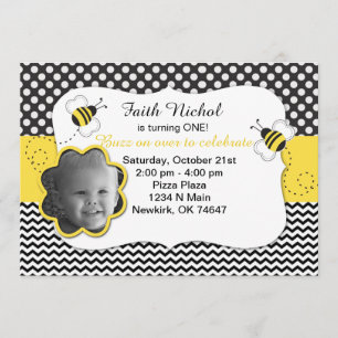 Bubble Bee Birthday Party Invitation