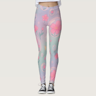 Bubble Bloom Garden – Pastel Floral Pattern for Gi Leggings
