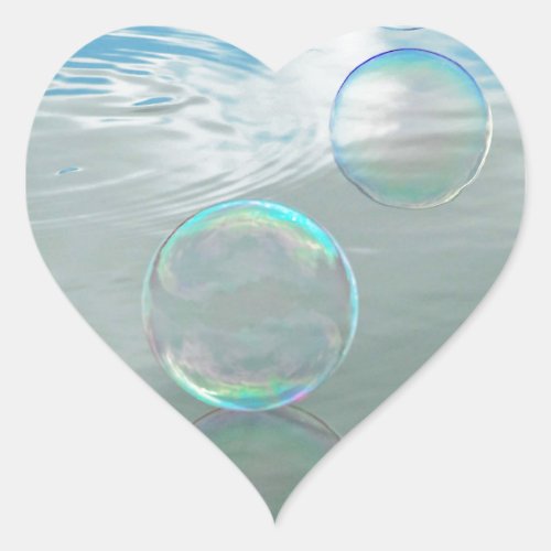 Bubble Blue Heart Sticker