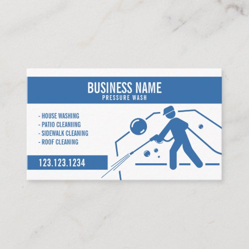 Bubble Blue  White Pressure Washer Gun Business Card