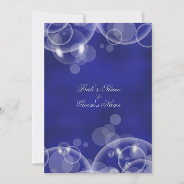 Bubble blue winter wedding engagement #2 invitation (Front)