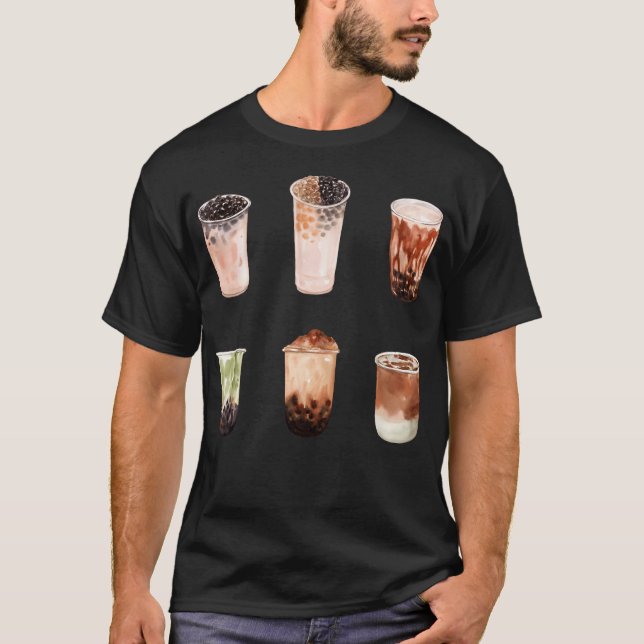 Bubble Boba Milk Tea Set T-Shirt (Front)