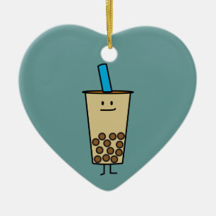 Bubble Boba Pearl Milk Tea Tapioca balls Ceramic Ornament