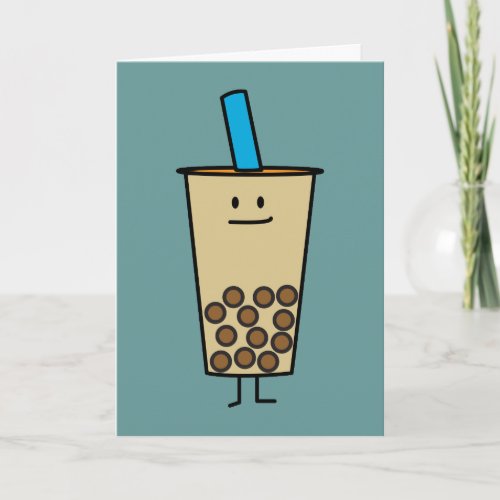 Bubble Boba Pearl Milk Tea Tapioca balls Thank You Card