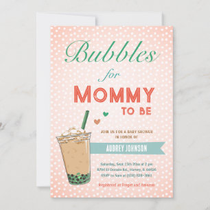 Bubble Boba Tea Baby Shower Kpop Cute Trendy Chic Invitation