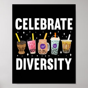 Bubble Boba Tea Celebrate Diversity Lgbt Pride Poster