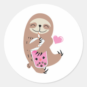 Bubble Boba Tea Classic Round Sticker