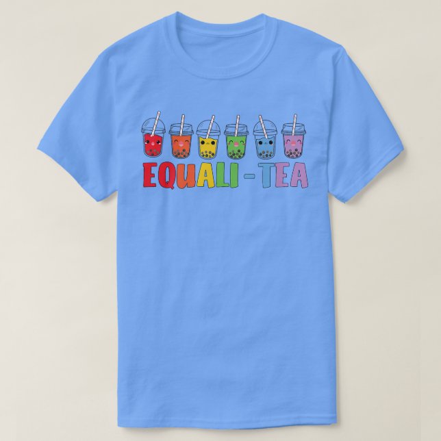 Bubble Boba Tea Equali-Tea Lgbt Pride Rainbow  320 T-Shirt (Design Front)