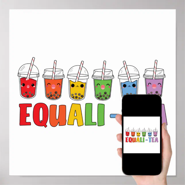 Bubble Boba Tea Equali Tea Lgbt Pride Rainbow Poster Zazzle