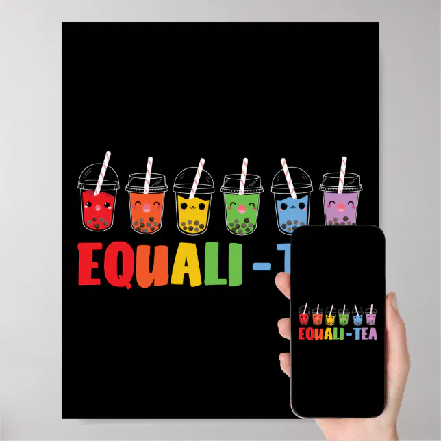 Bubble Boba Tea Equali Tea Lgbt Pride Rainbow Poster Zazzle