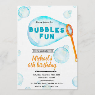 Bubble boy Birthday Invitation