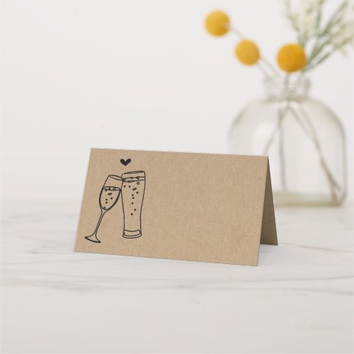 Bubble  Brews Folded Tent Style Place Card