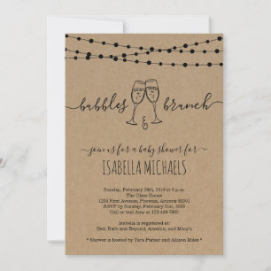 Bubble & Brunch Baby Shower Invitation