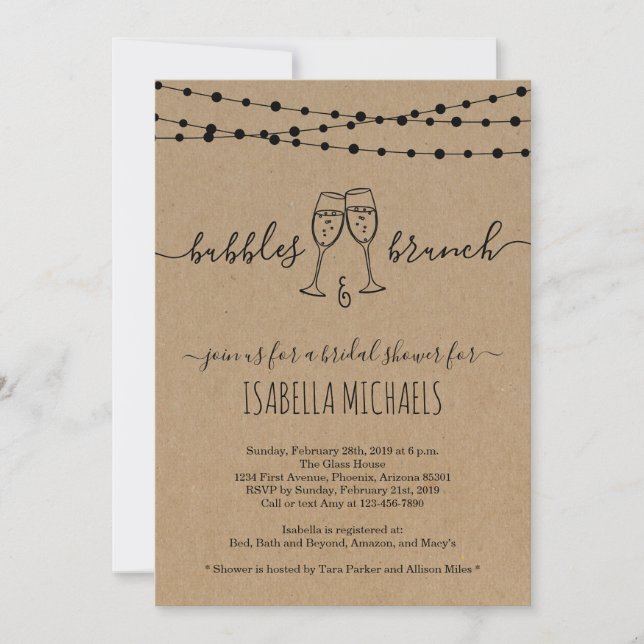 Bubble & Brunch Bridal Shower Invitation (Front)