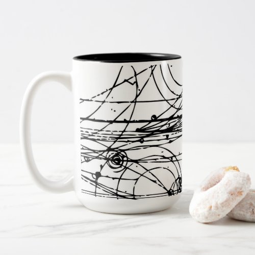 Bubble chamber tracks Two_Tone coffee mug