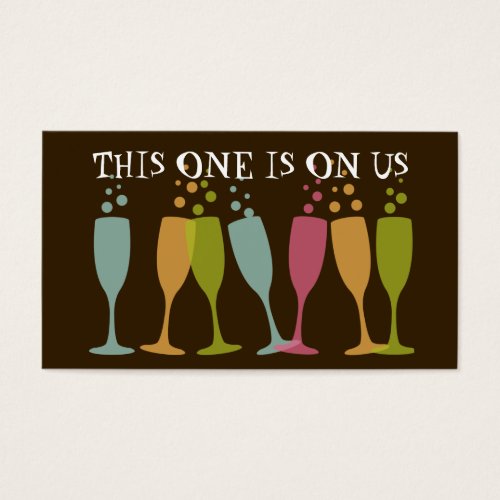 Bubble champagne dancing glass event drink ticket business card