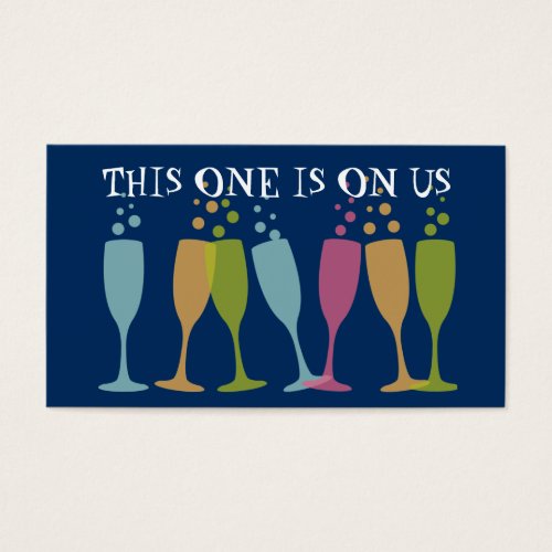 Bubble champagne dancing glass event drink ticket business cards