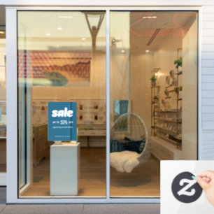 Bubble Classic Retro Retail Blue Sale Sign