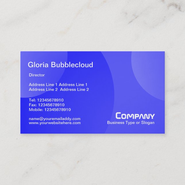 Bubble Cloud - Shades Blue Business Card (Front)