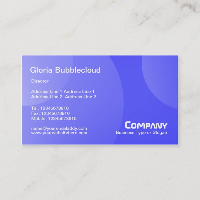 Bubble Cloud - Shades Blue II Business Card (Front)