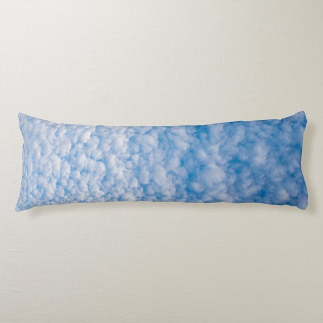 Bubble Clouds in Blue Sky Nature Photo Mammatus Body Pillow (Front)