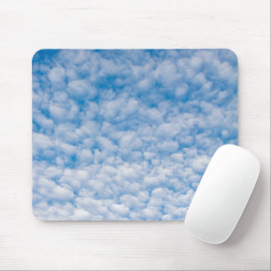 Bubble Clouds in Blue Sky Nature Photography Mouse Pad