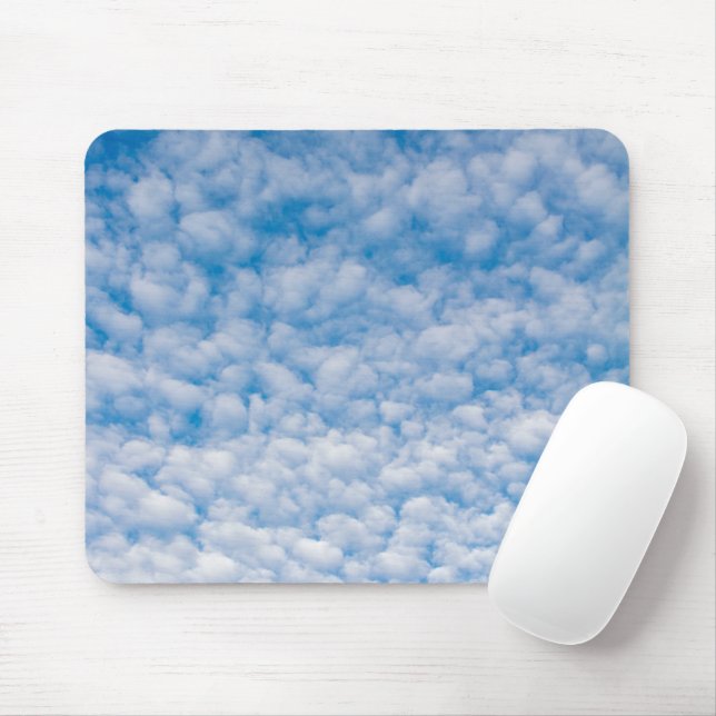 Bubble Clouds in Blue Sky Nature Photography Mouse Pad (With Mouse)