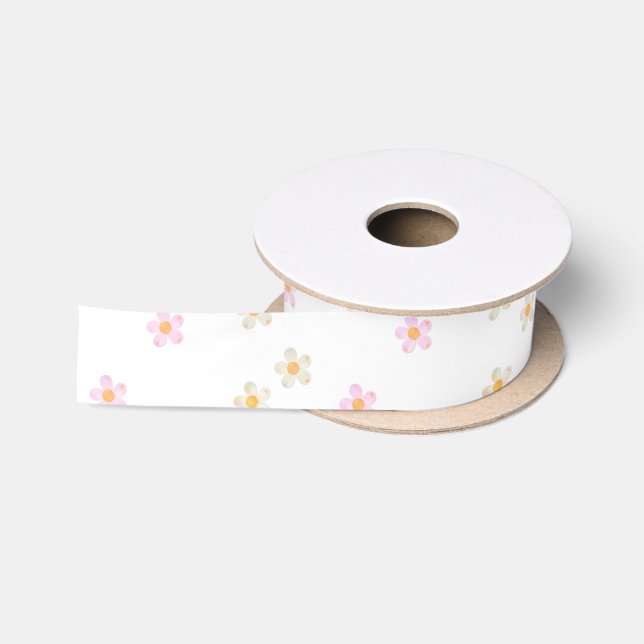 Bubble Daisies  Satin Ribbon (Spool)