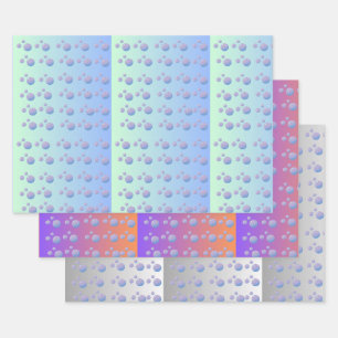 Bubble designs wrapping paper sheets