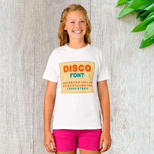 Bubble Disco Alphabet Font Bold Vintage Letters T-Shirt