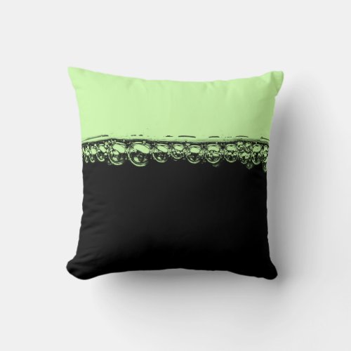 Bubble Divider Background _ Black  Green Throw Pillow