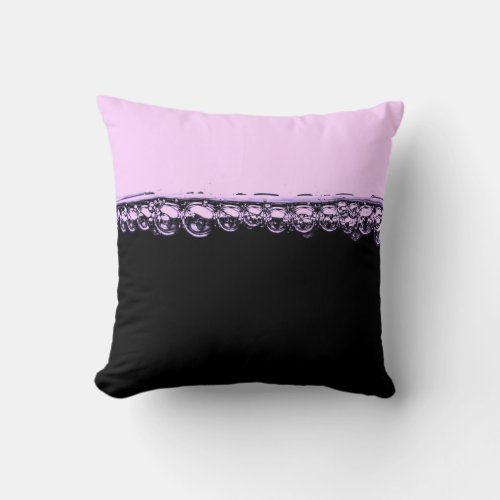 Bubble Divider Background _ Black  Light Purple  Throw Pillow