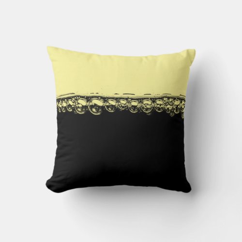 Bubble Divider Background _ Black  Yellow Throw Pillow