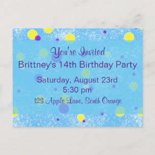 Bubble Dot Birthday Invite